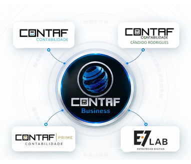 Grupo Contaf com as unidades Contaf Contabilidade, Cândido Rodrigues, Contaf Prime e E7 Lab